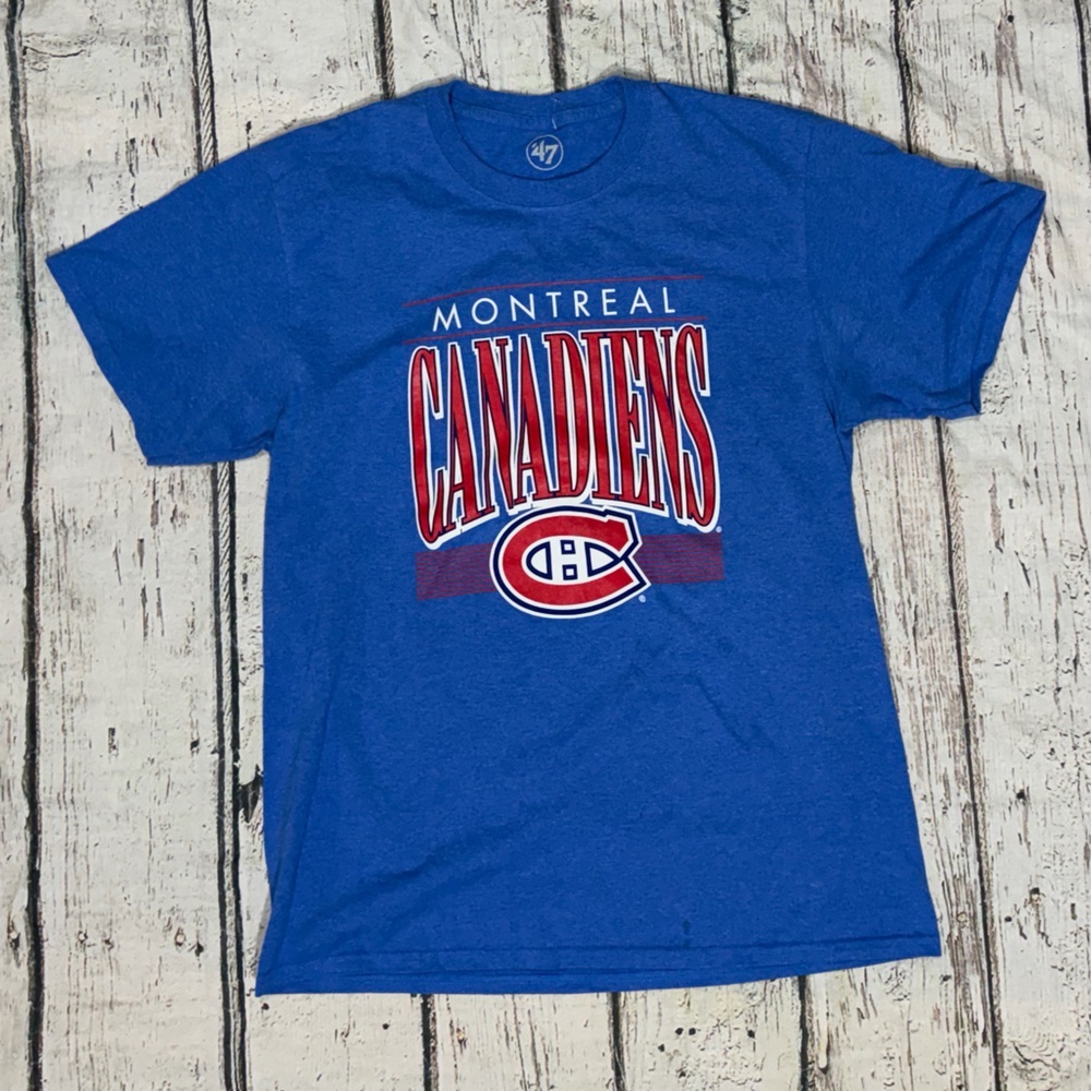 Montreal Canadiens Crewneck NHL Hockey Blue Tshirt